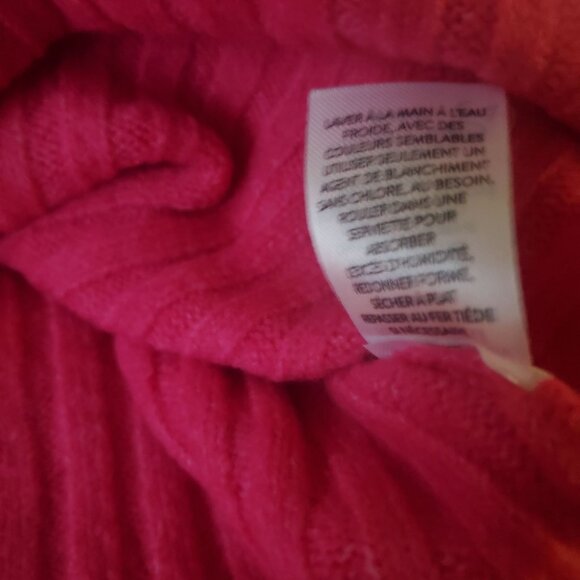 Rachel Parcell Pink Rouge ribbed knit sweater dress sz XS Vneck bubble sleeve - Picture 12 of 13